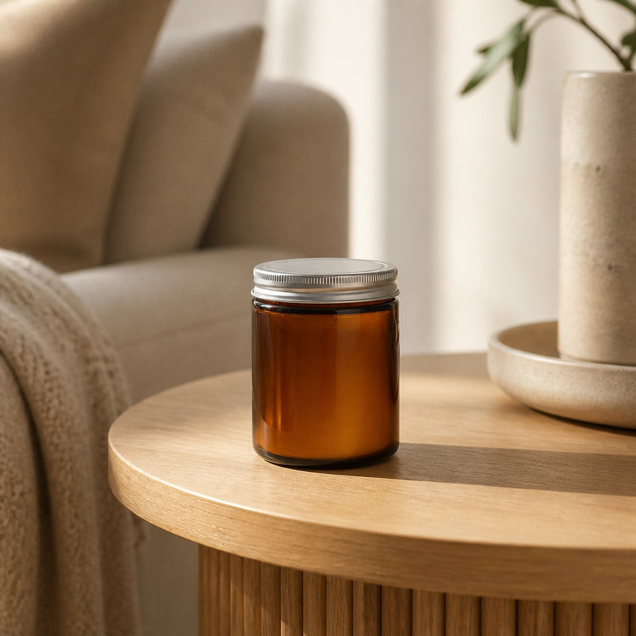 Amber Glass Soy Wax Candle