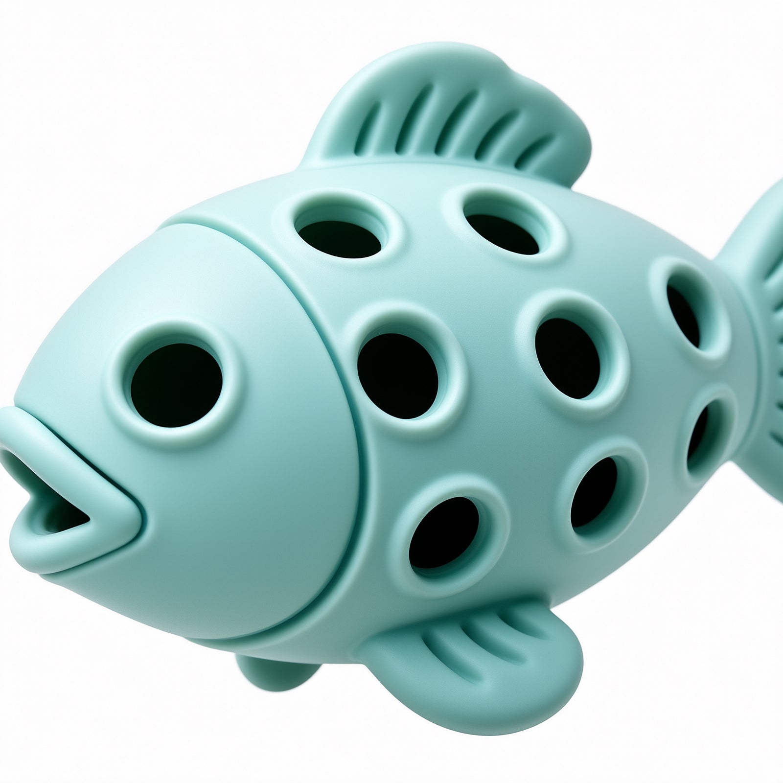 Fish-Shaped Silicone Treat-Dispensing Cat Toy — detail image