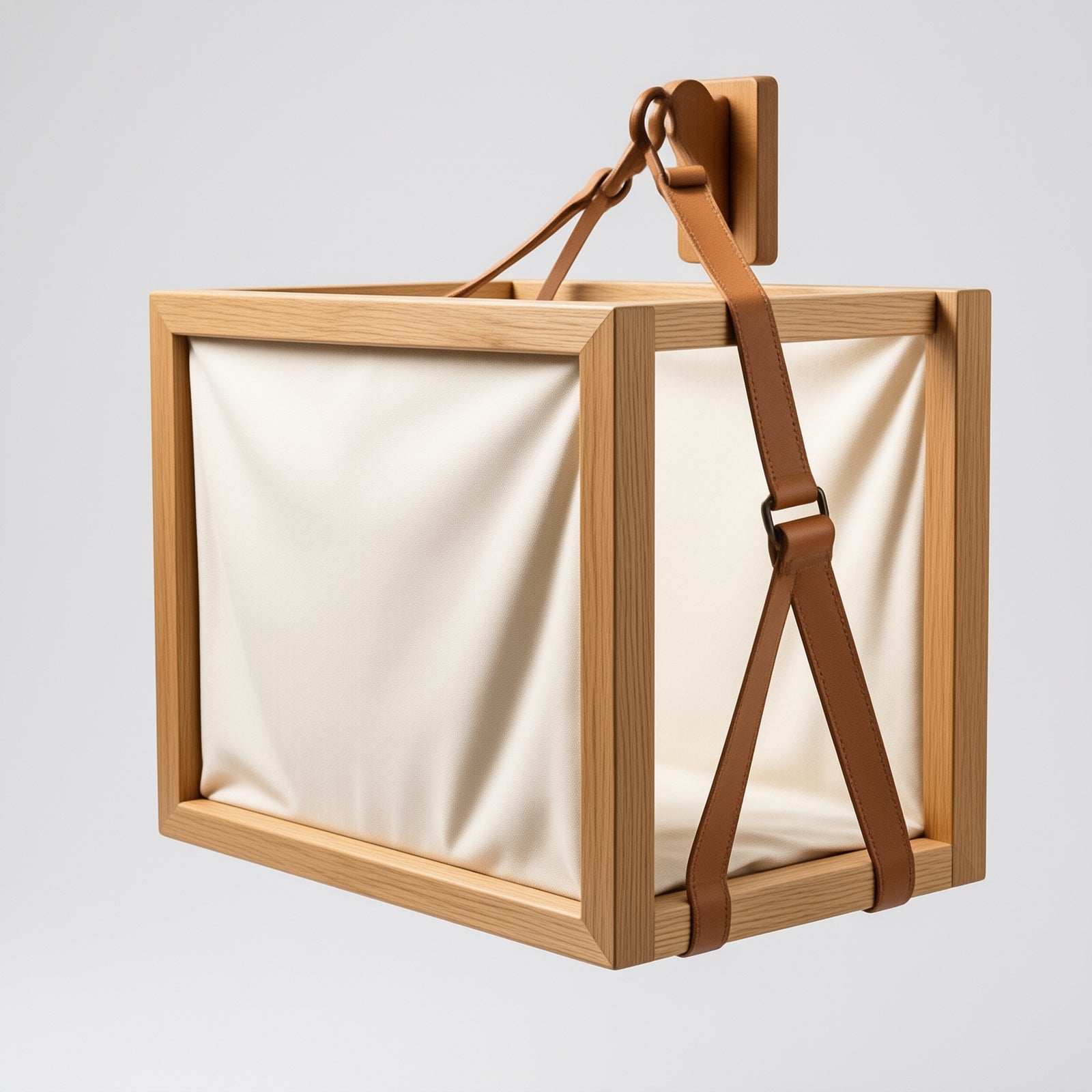 Solid Wood Window-Mounted Cat Bed with Canvas Sling — lifestyle image