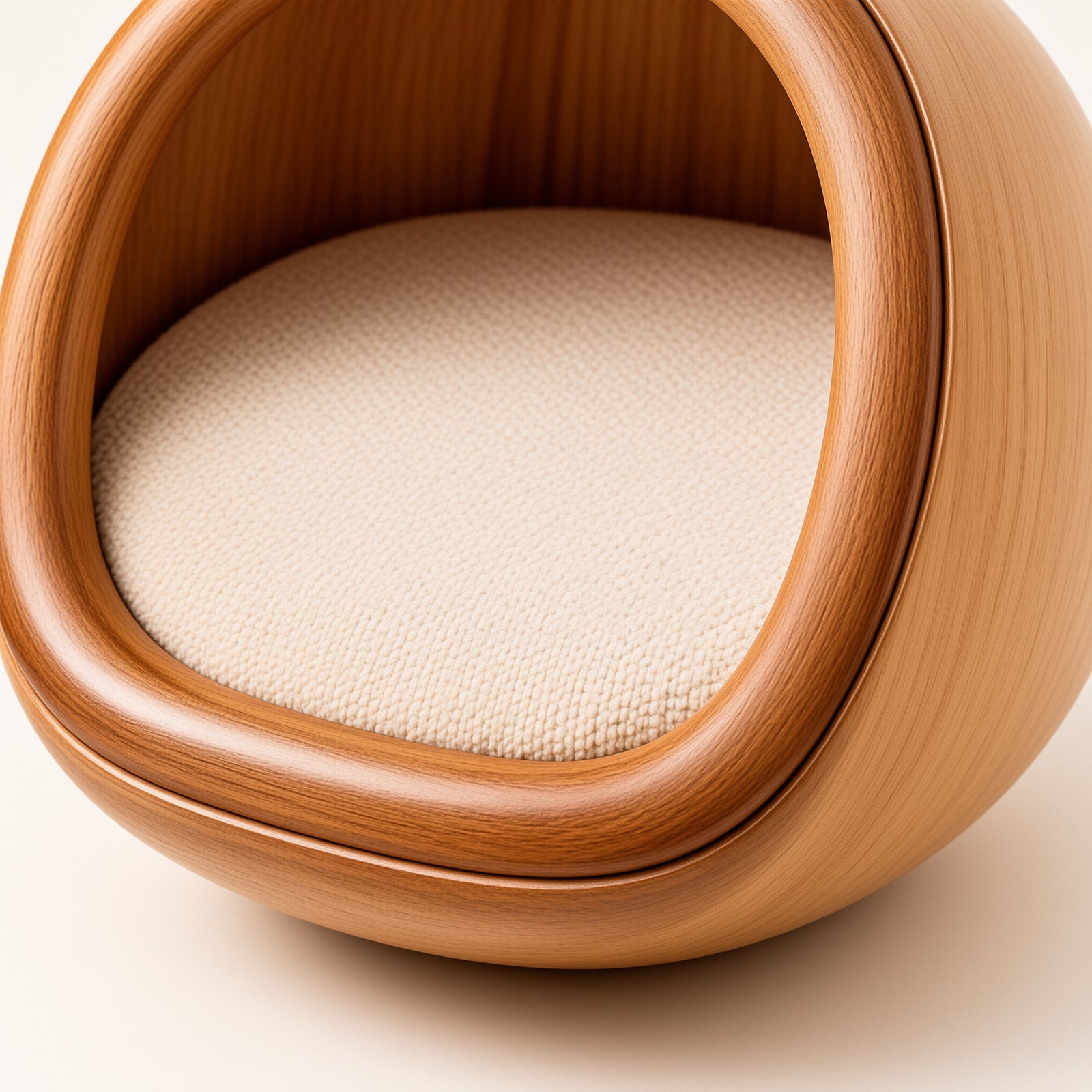 Wooden Wall-Mounted Cat Pod with Fabric Liner — detail image