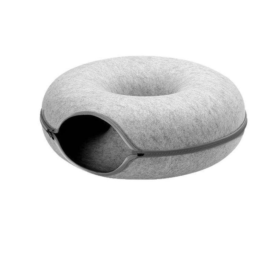 Felt Donut Cat Tunnel and Bed with Zippered Design — main product image