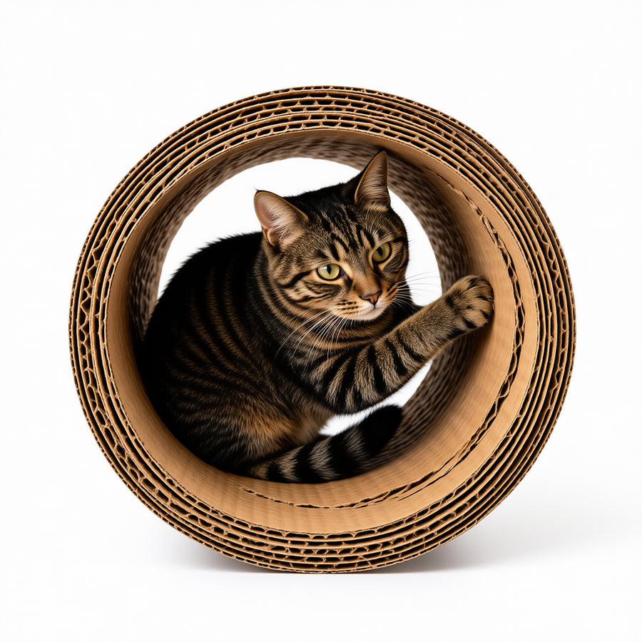 Corrugated Cardboard Cat Tunnel and Scratcher — main image