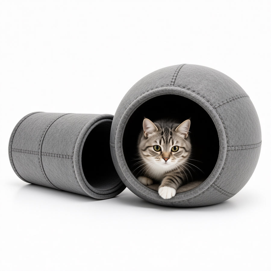 Felt Cat Tunnel and Enclosed Hideaway — main image