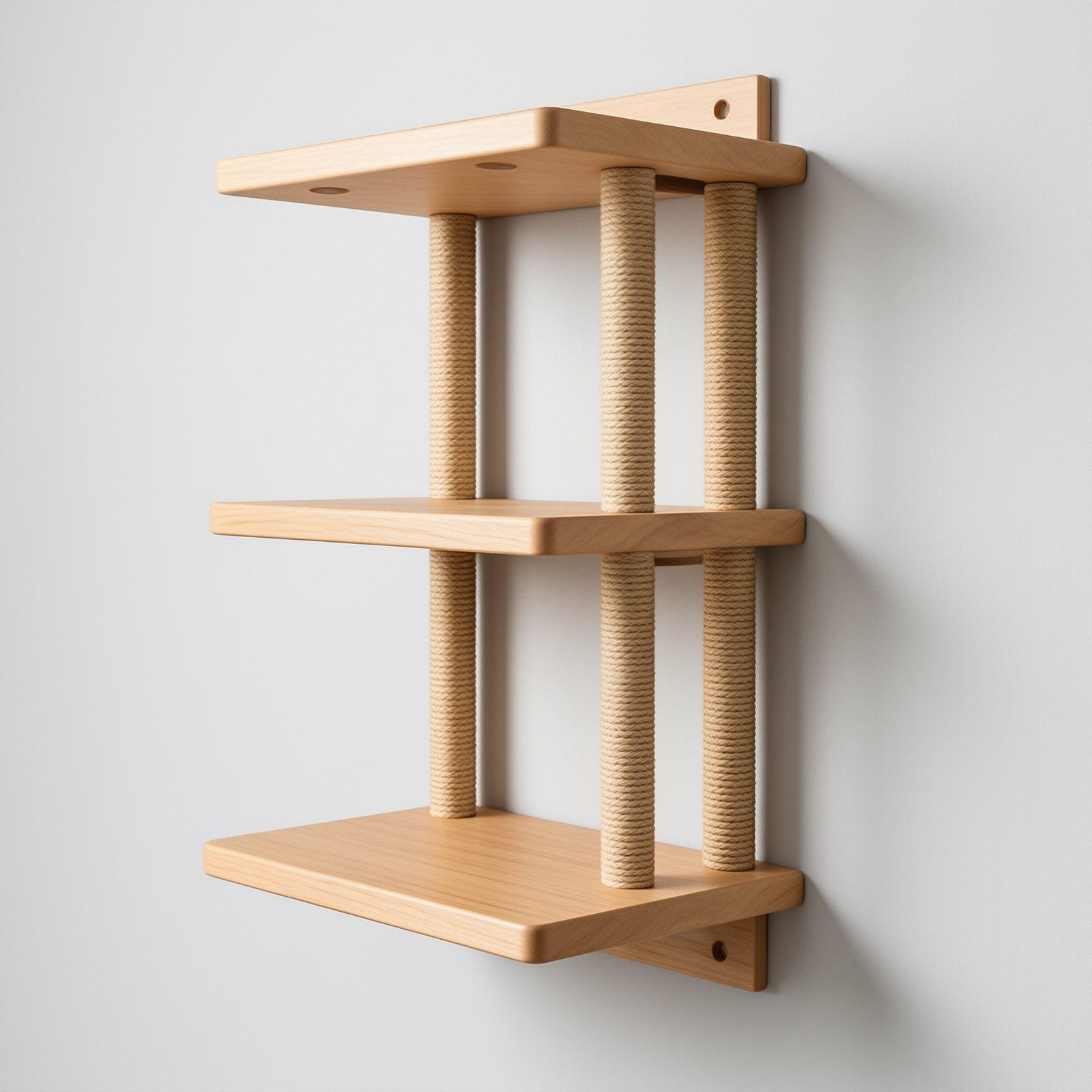 Three-Piece Wooden Cat Climbing Platform Set — lifestyle image